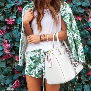 Joie Tropical Green Leaf Linen  Jacket